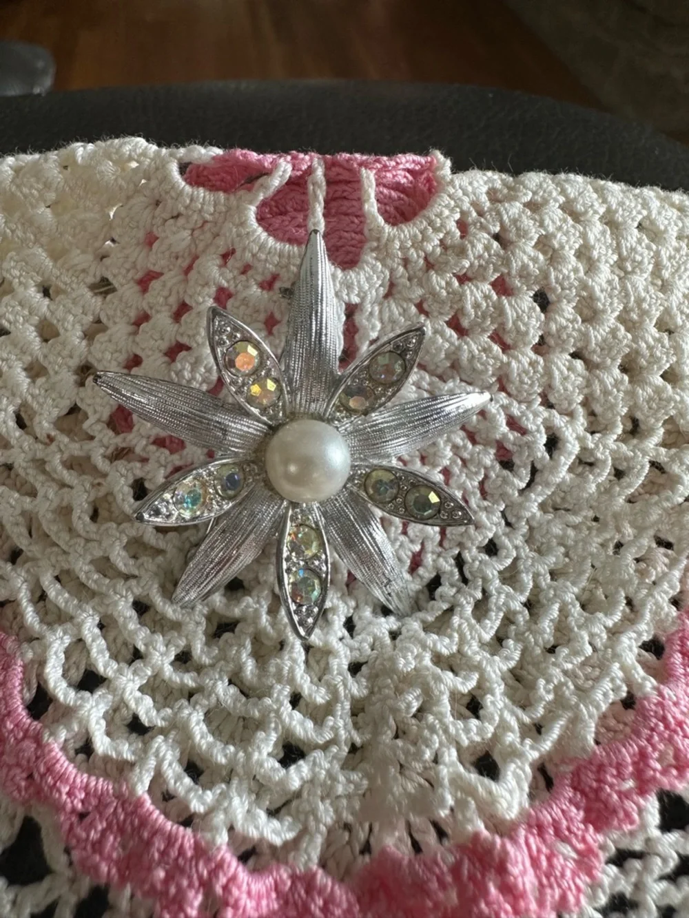 Emmons Silver Pearl & Crystal Daisy Brooch - Women's Jewelry
